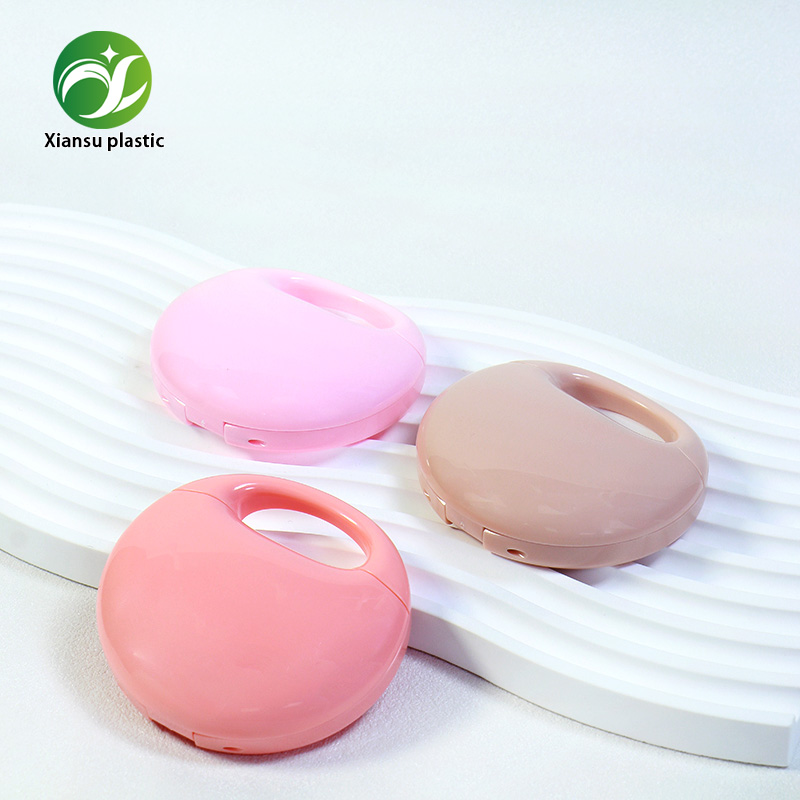 Cute Round 6 Grid Eyeshadow Palette Glossy Pastel Hollow Design Empty Makeup Palette With Hand Grip For Eye Shadow