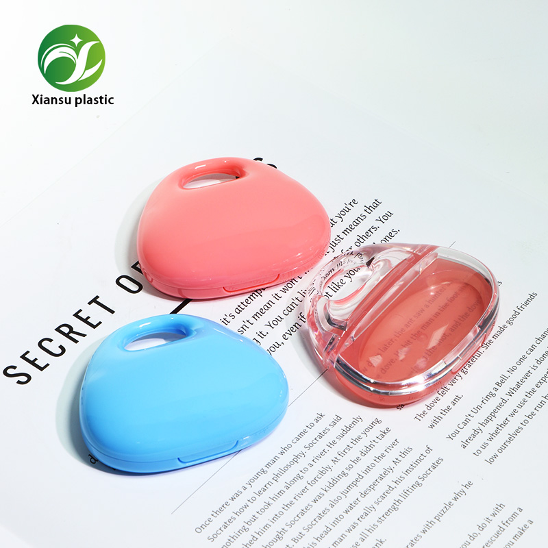 Portable Blush & Contour Compact Case Oval Glossy Powder Container with Hanging Hole for Custom Cosmetic Packaging