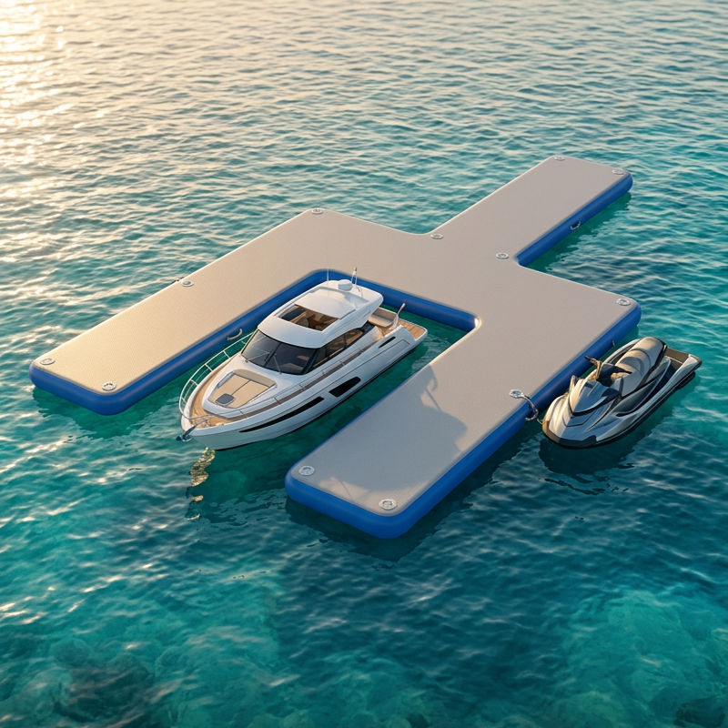 HIGHER Y-Shaped Inflatable Floating Dock — Professional Grade Marine Multi Craft Docking & Floating Swim Platform for Yachting and Commercial Marinas