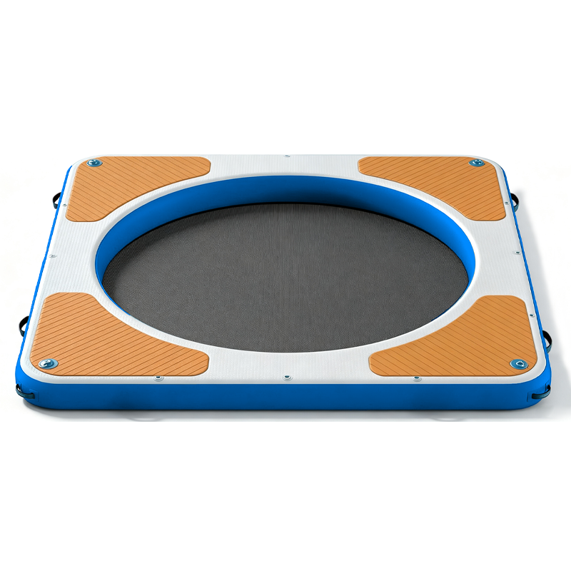HIGHER Square 10 ft Inflatable Floating Dock With Circle Mesh | Commercial-Grade Mesh-Center Inflatable Floating Dock Platforms — OEM / Wholesale
