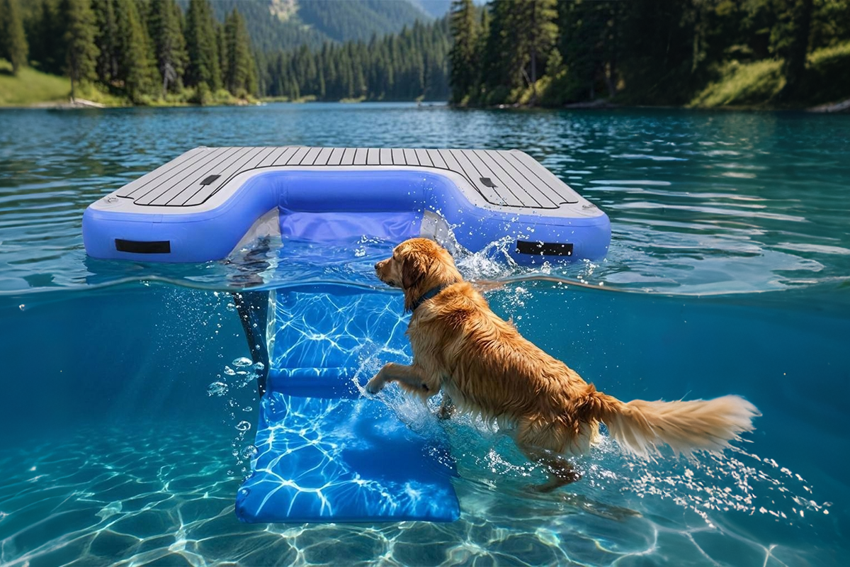HIGHER Launches Two New Inflatable Floating Dog Ramps for Pet-Friendly Docks and Swim Platforms