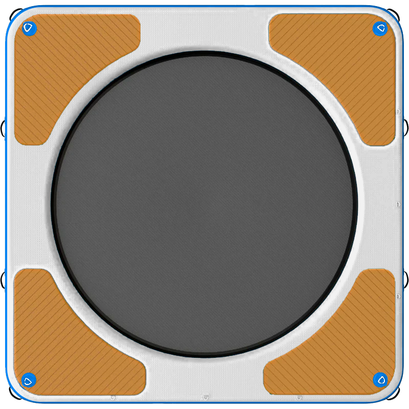 HIGHER Square 10 ft Inflatable Floating Dock With Circle Mesh | Commercial-Grade Mesh-Center Inflatable Floating Dock Platforms — OEM / Wholesale