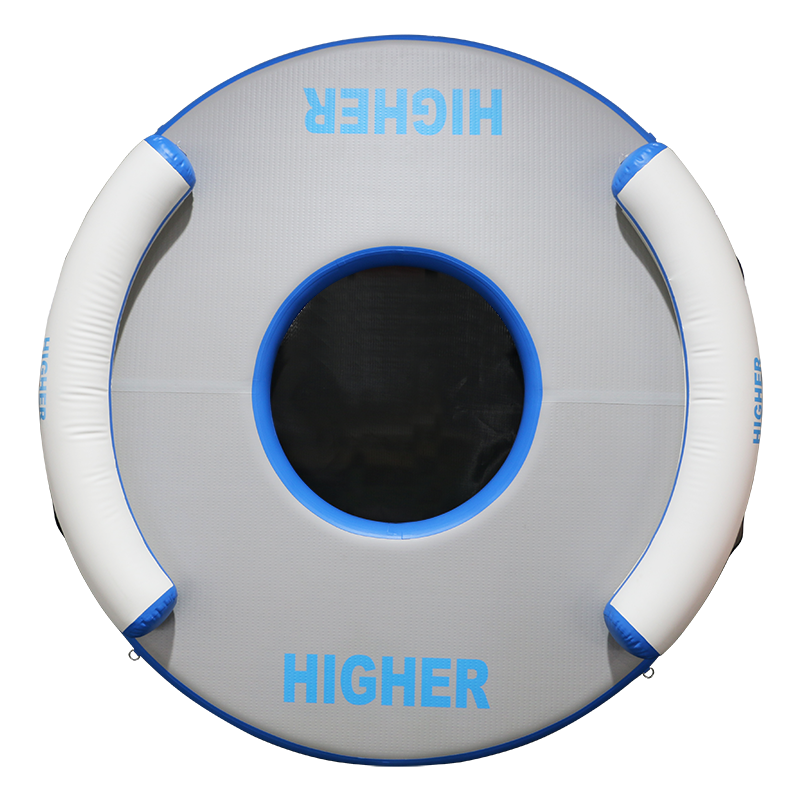 HIGHER Round Inflatable Backrest Water Mat with Mesh Center