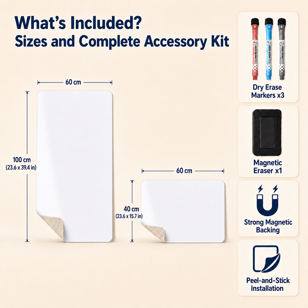 MagTexture Textured Magnetic Whiteboard Dry Erase Wall Sticker 43x28cm Flocked Felt Backing Removable Board