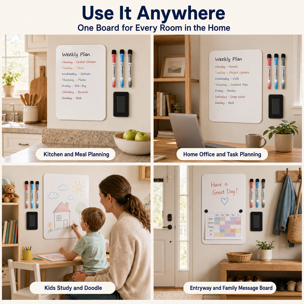 MagTexture Textured Magnetic Whiteboard Dry Erase Wall Sticker 43x28cm Flocked Felt Backing Removable Board