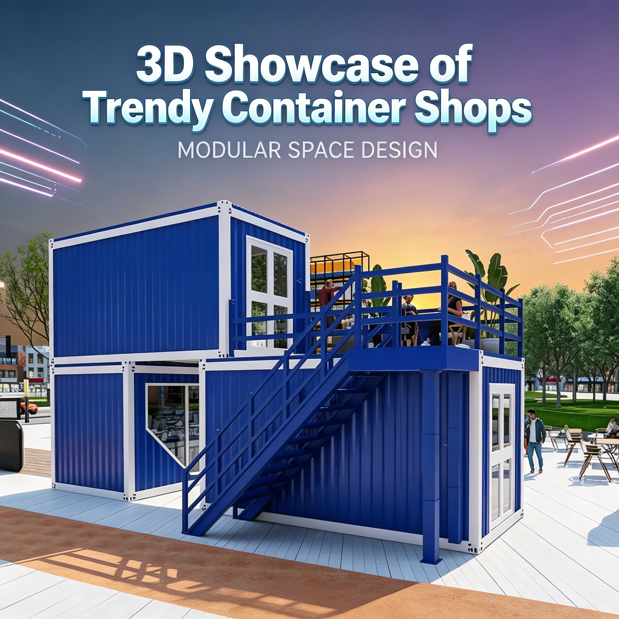 3D Showcase of Trendy Container Shops
