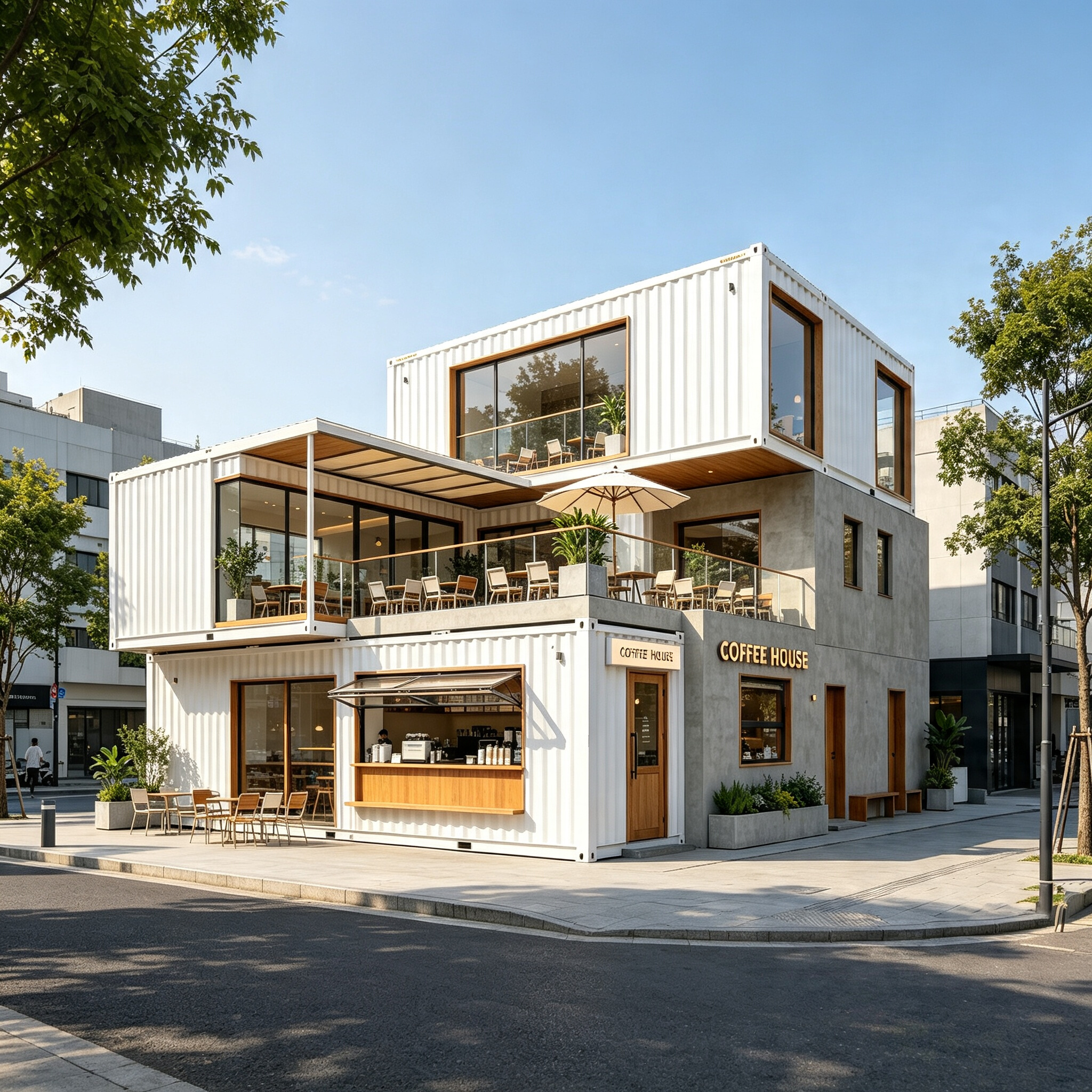 Trendy container coffee shop