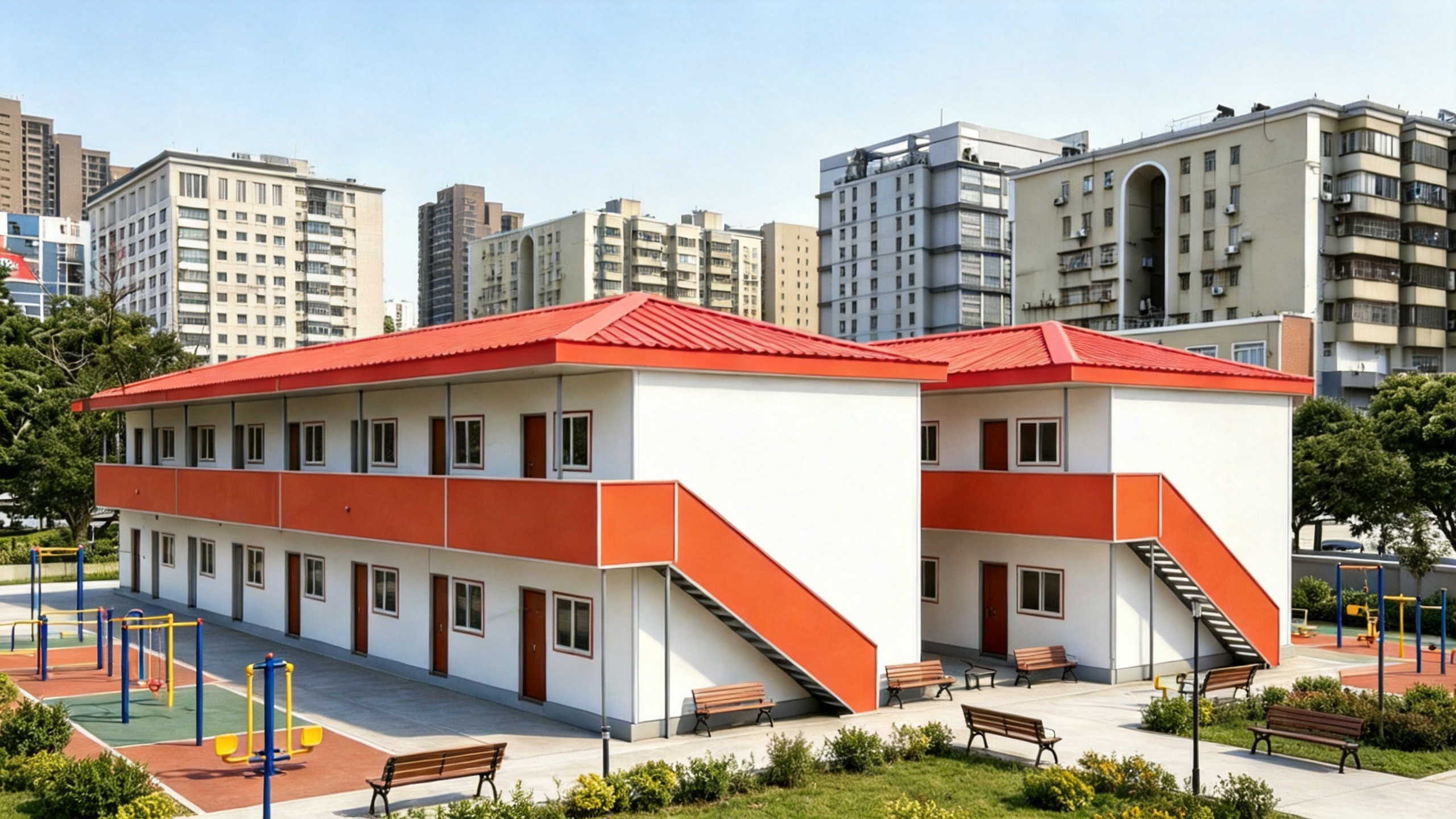 Apartamentų ir bendrabučių pastatų sprendimas