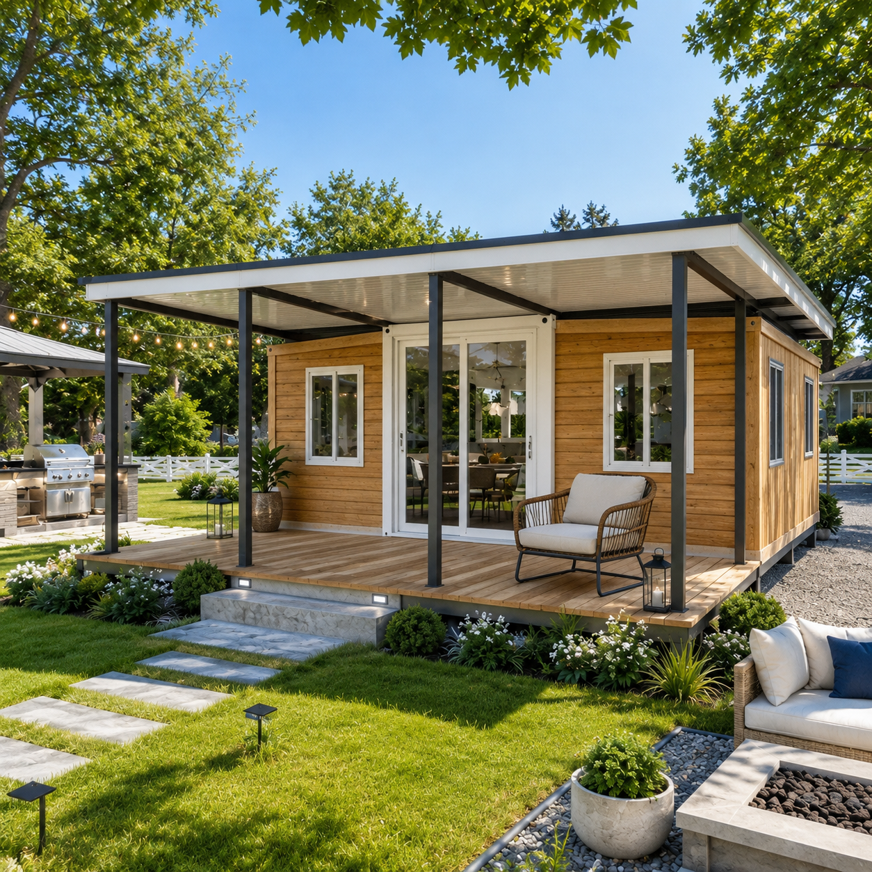 Double Wing Expandable Container with Pavilion
