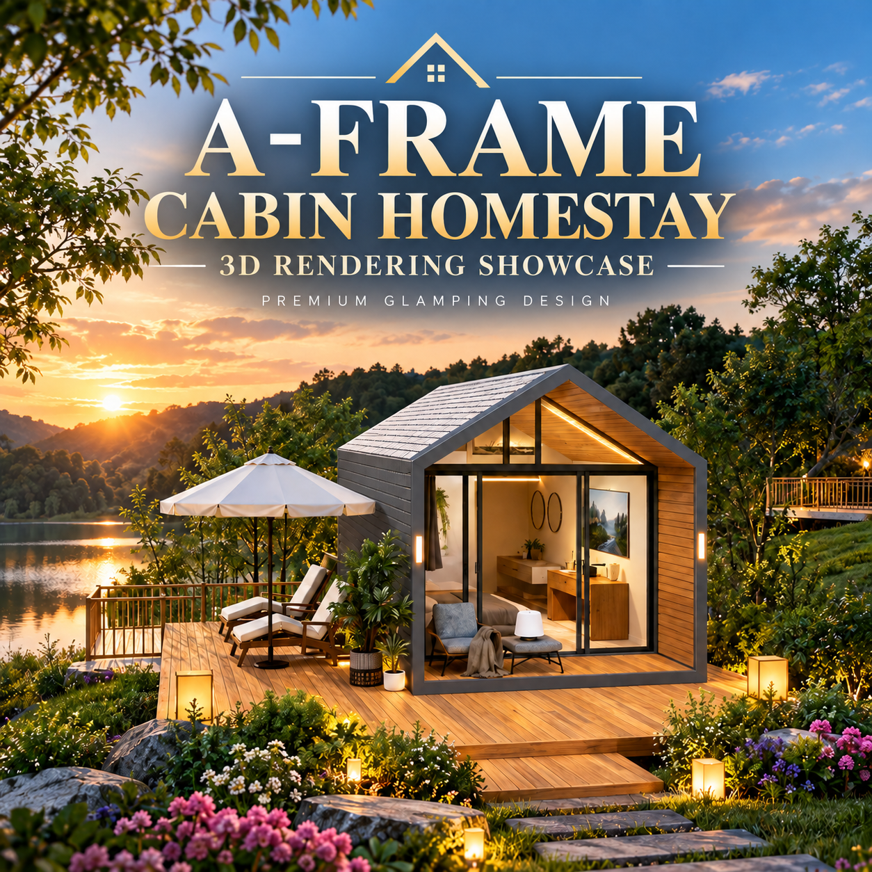 3D Rendering Showcase of Triangle House Homestay