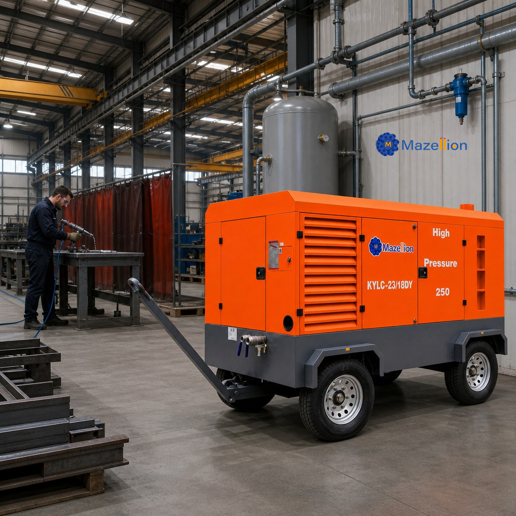 KYLC23-18DY Electric Powered Portable Screw Air Compressor 23m³/min 18 Bar for Mining and Drilling