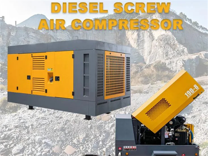 Small Diesel Portable Screw Air Compressor Solution