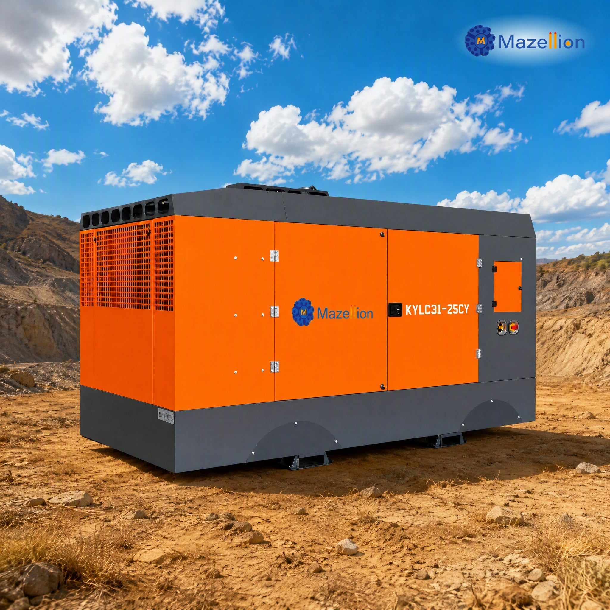 KYLC31-25CG Stationary Diesel Screw Air Compressor 31m³/min 25 Bar for Mining and Deep Drilling
