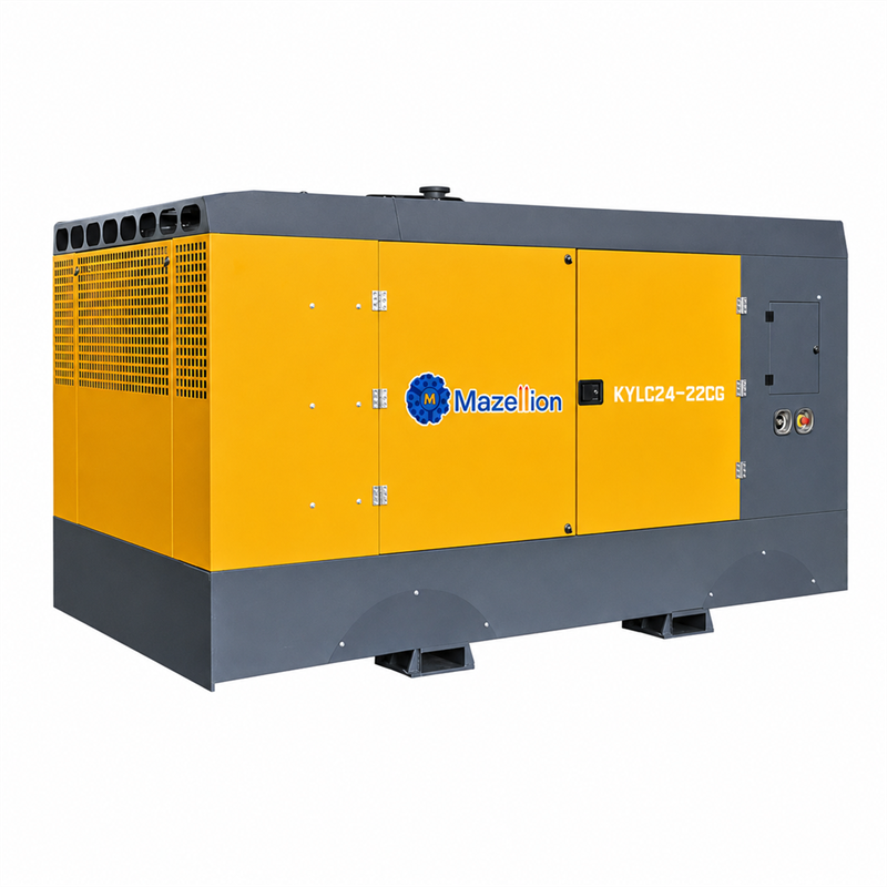 KYLC24-22CG Diesel Portable Screw Air Compressor 24m³/min 22 Bar for Water Well and DTH Drilling