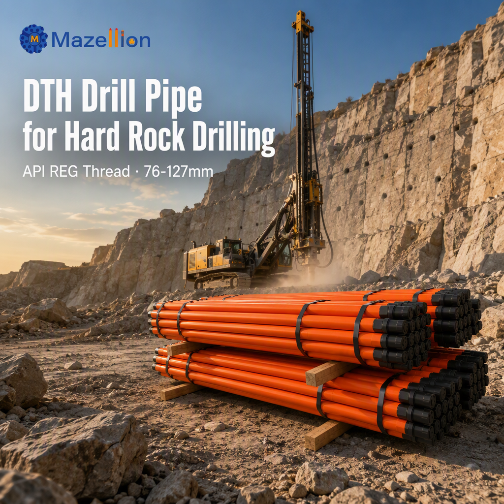 Complete Range of DTH Drill Rods （76mm – 127mm） for Water Well & Down-the-Hole Drilling