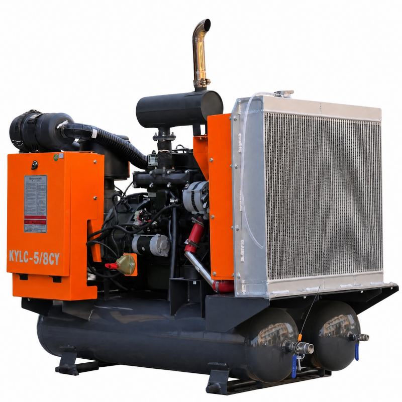 5m³/min 8 Bar Diesel Portable Screw Air Compressor for Jack Hammer & Pneumatic Tools
