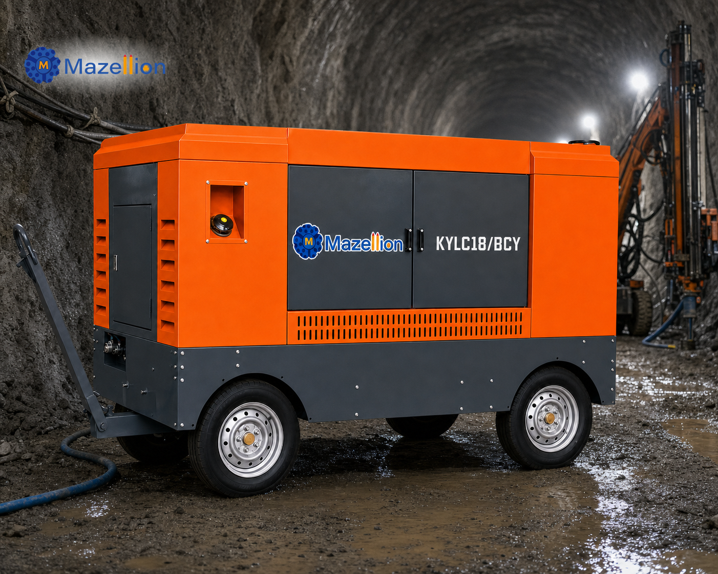 KYLC18-18CY Diesel Portable Screw Air Compressor 18m³/min 18 Bar for Mining and Water Well Drilling