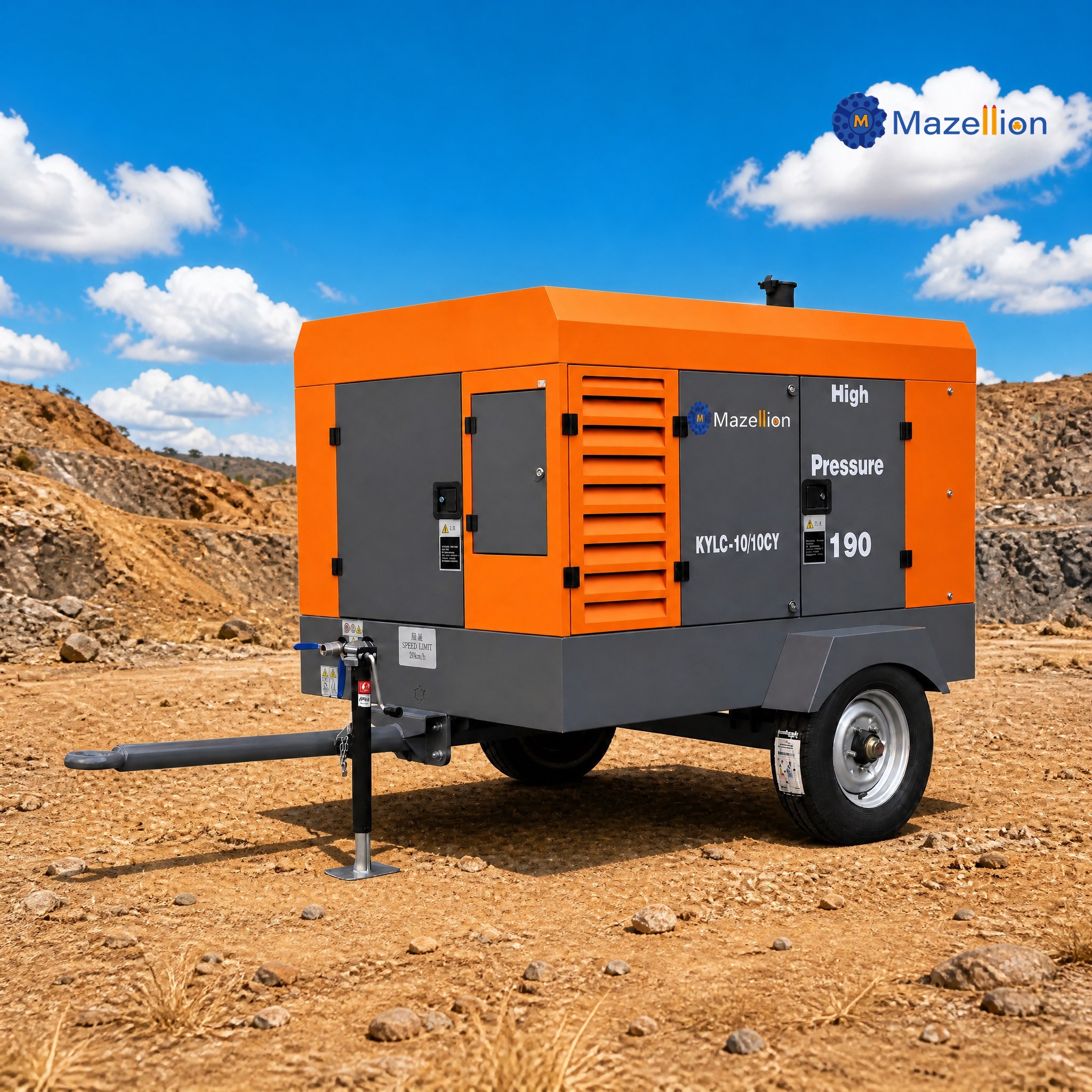 21m³/min 21 Bar Diesel Air Compressor for Water Well Drilling and DTH Drilling
