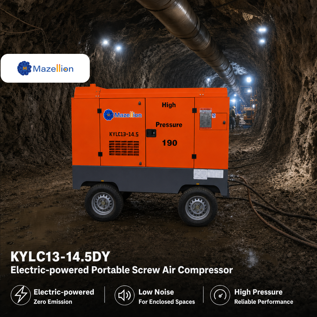 KYLC13/14.5DY Electric Mobile Screw Air Compressor (Four Wheels)