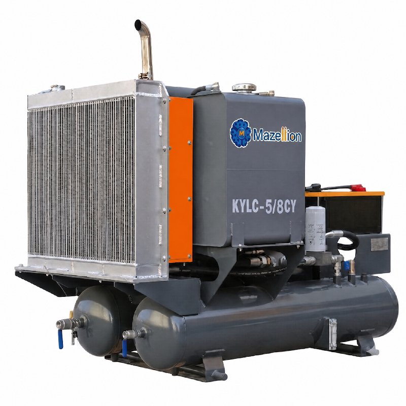 5m³/min 8 Bar Diesel Portable Screw Air Compressor for Jack Hammer & Pneumatic Tools
