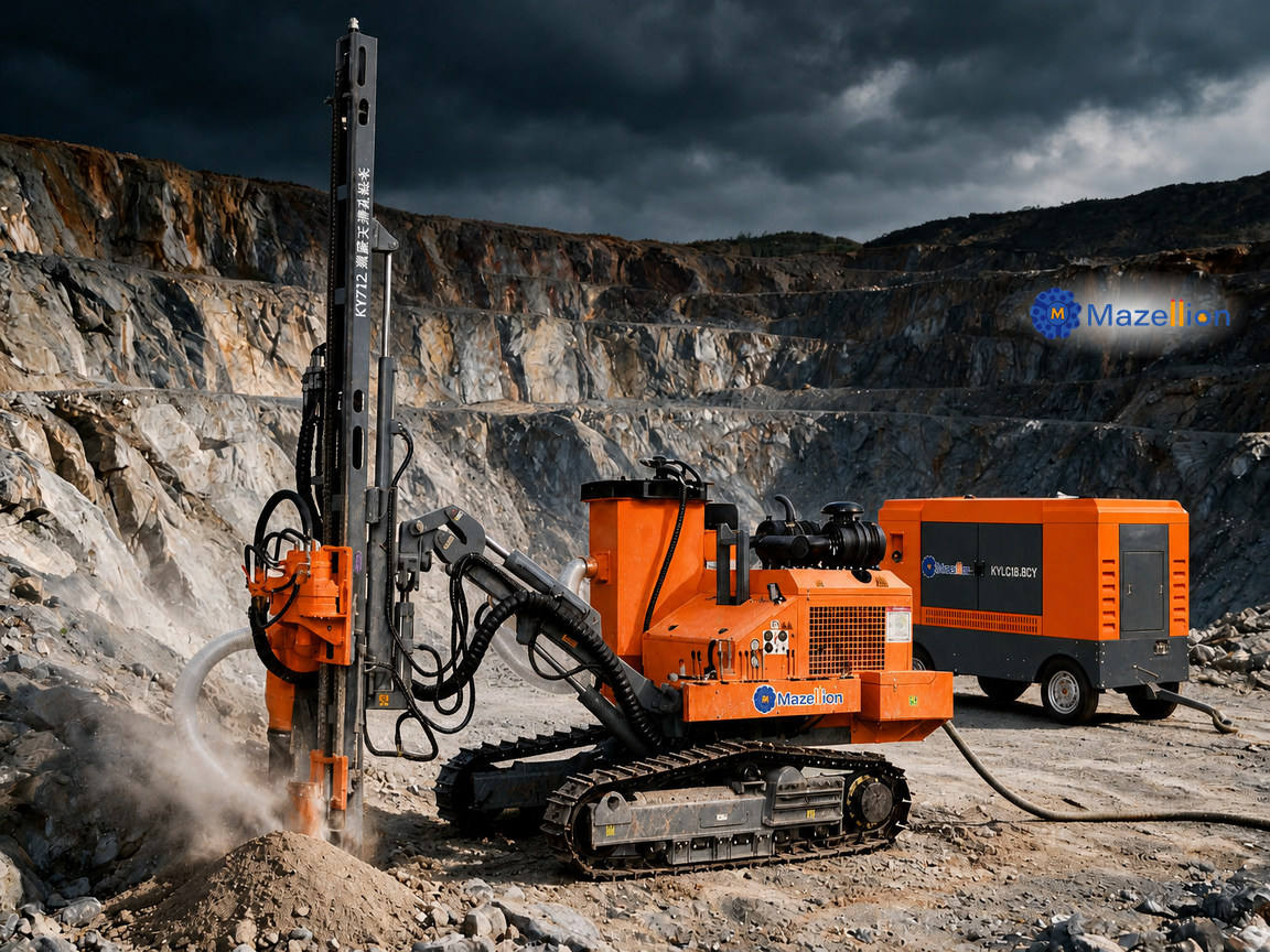 KC712 Split Type DTH Drilling Rig | 90–140mm Hole Range | Compact Open-Pit Mining Drill