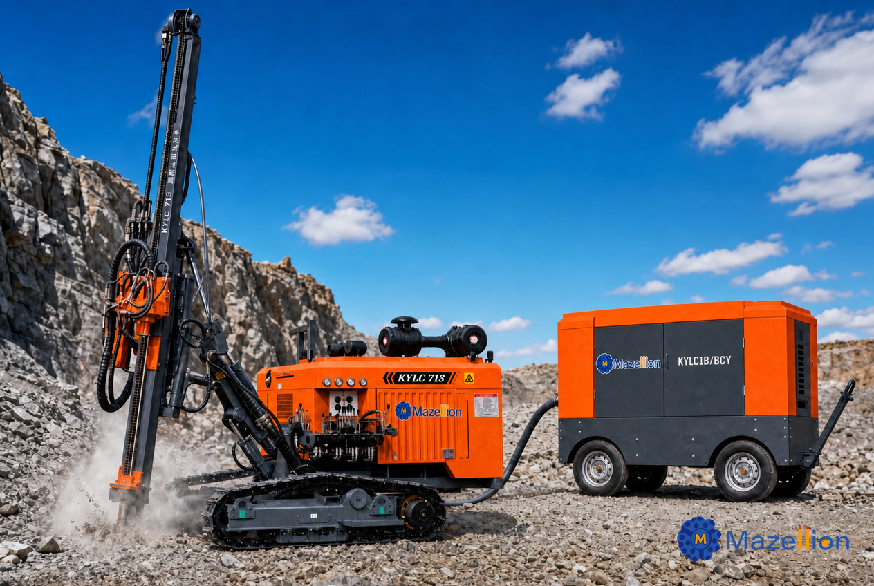 KC715 Split Type DTH Drilling Rig | 90–115mm Hole Range | Compact Mining Drill