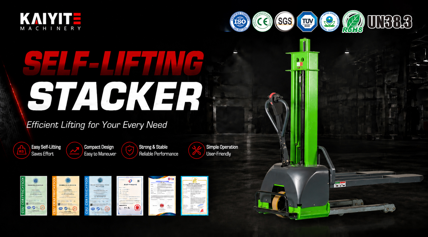 SELF-LIFTING STACKER