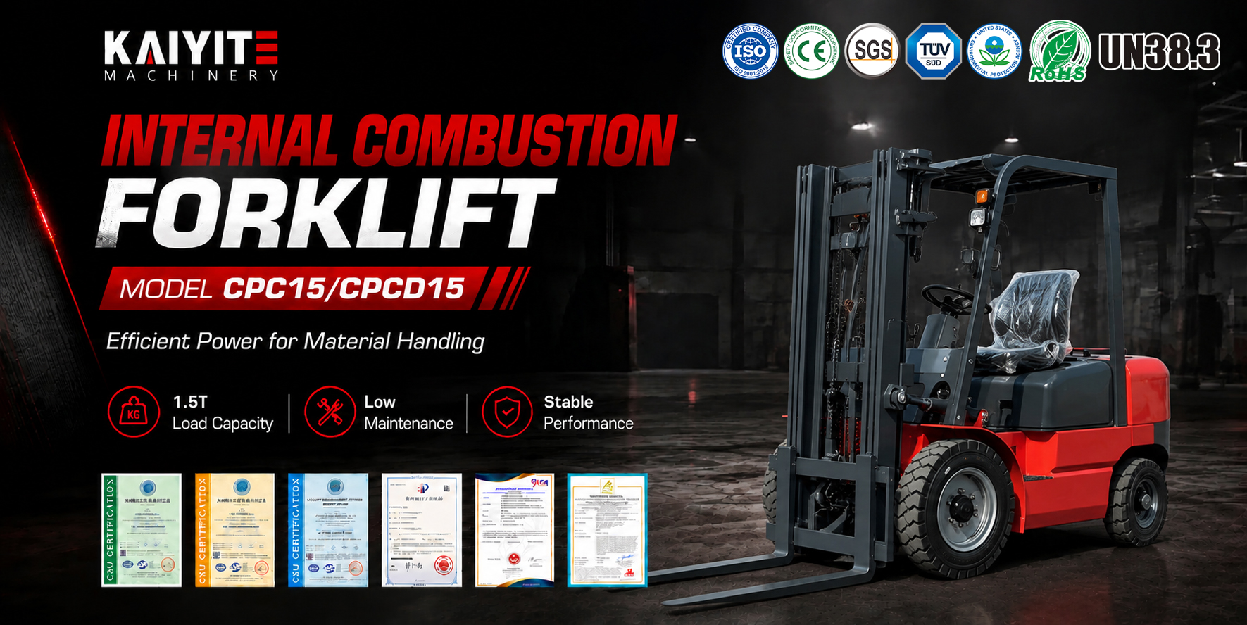 1.5 Ton Internal Combustion Forklift
