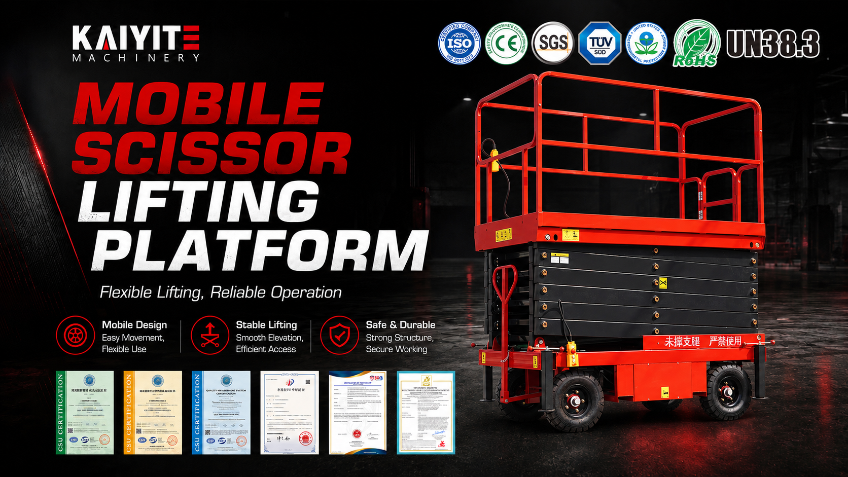 MOBILE SCISSOR LIFTING PLATFORM