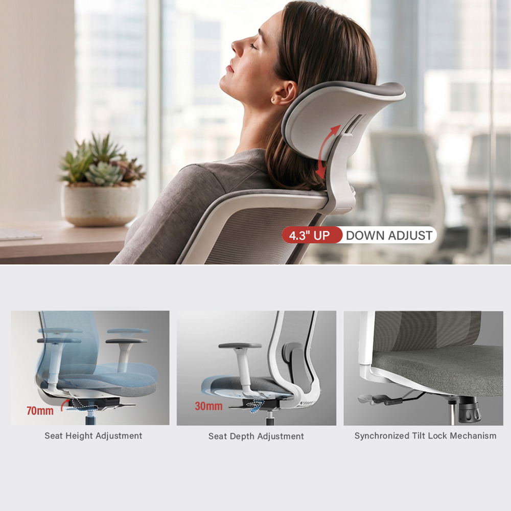 Ergonomic Armrest and Seat Depth Adjustment