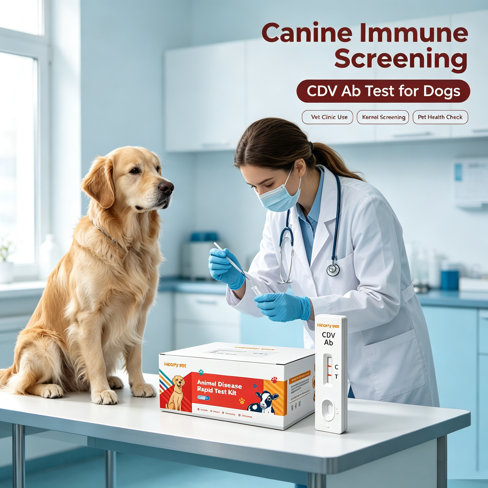 Canine Distemper Virus (CDV) Antibody Titer Rapid Test Kit