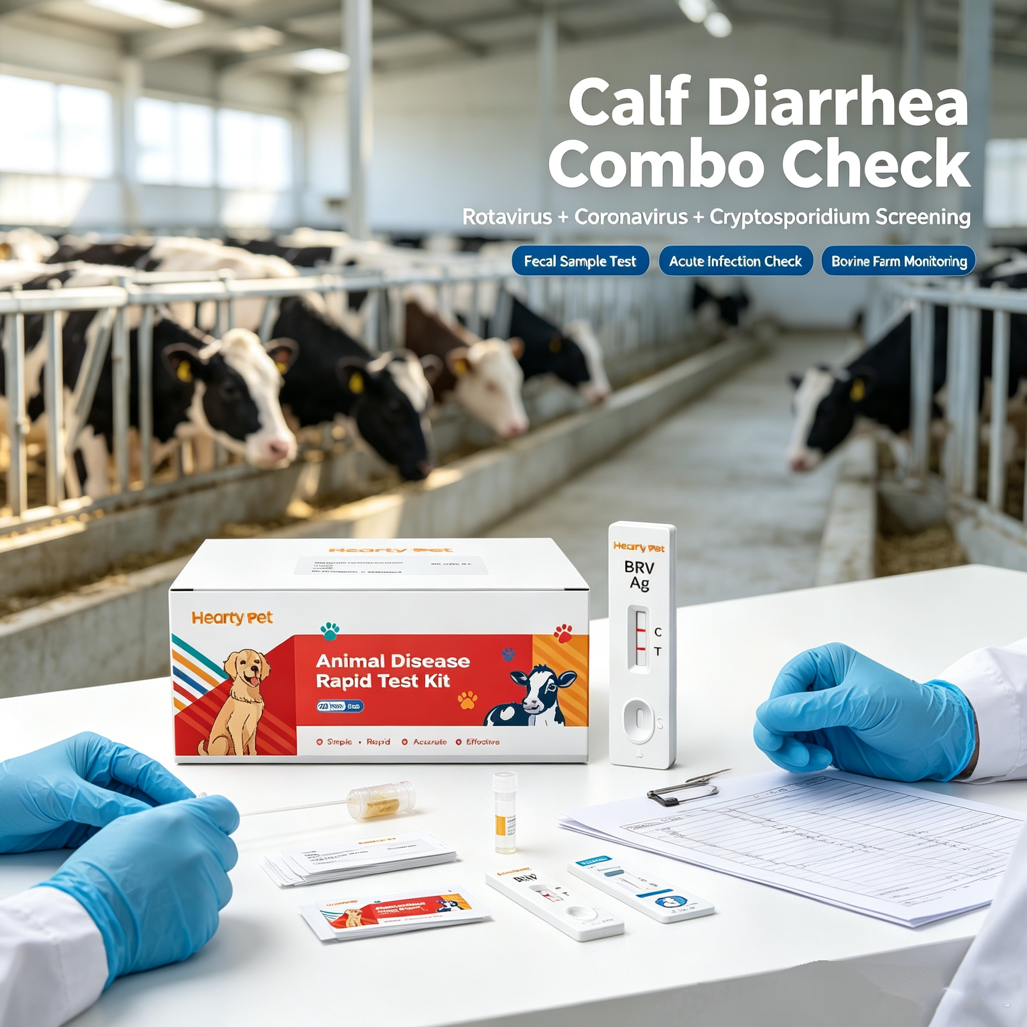 Bovine Rotavirus (BRV) Rapid Antigen Test Kit — Neonatal Calf Diarrhea Detection