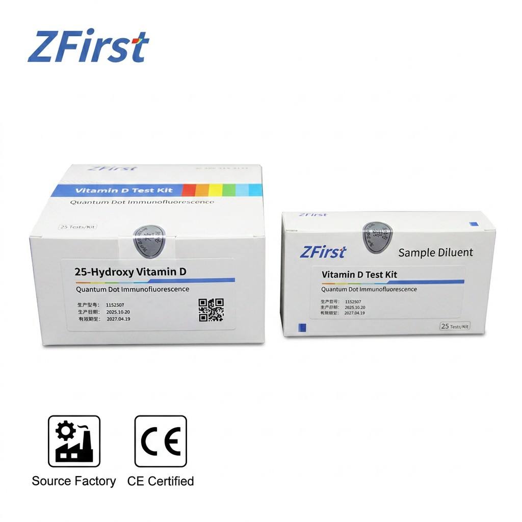 ZFirst 25-Hydroxy Vitamin D (25-OH-VD) Test Kit Quantum Dot Fluorescence Immunoassay (QD-FIA) POCT Diagnostic Reagent 