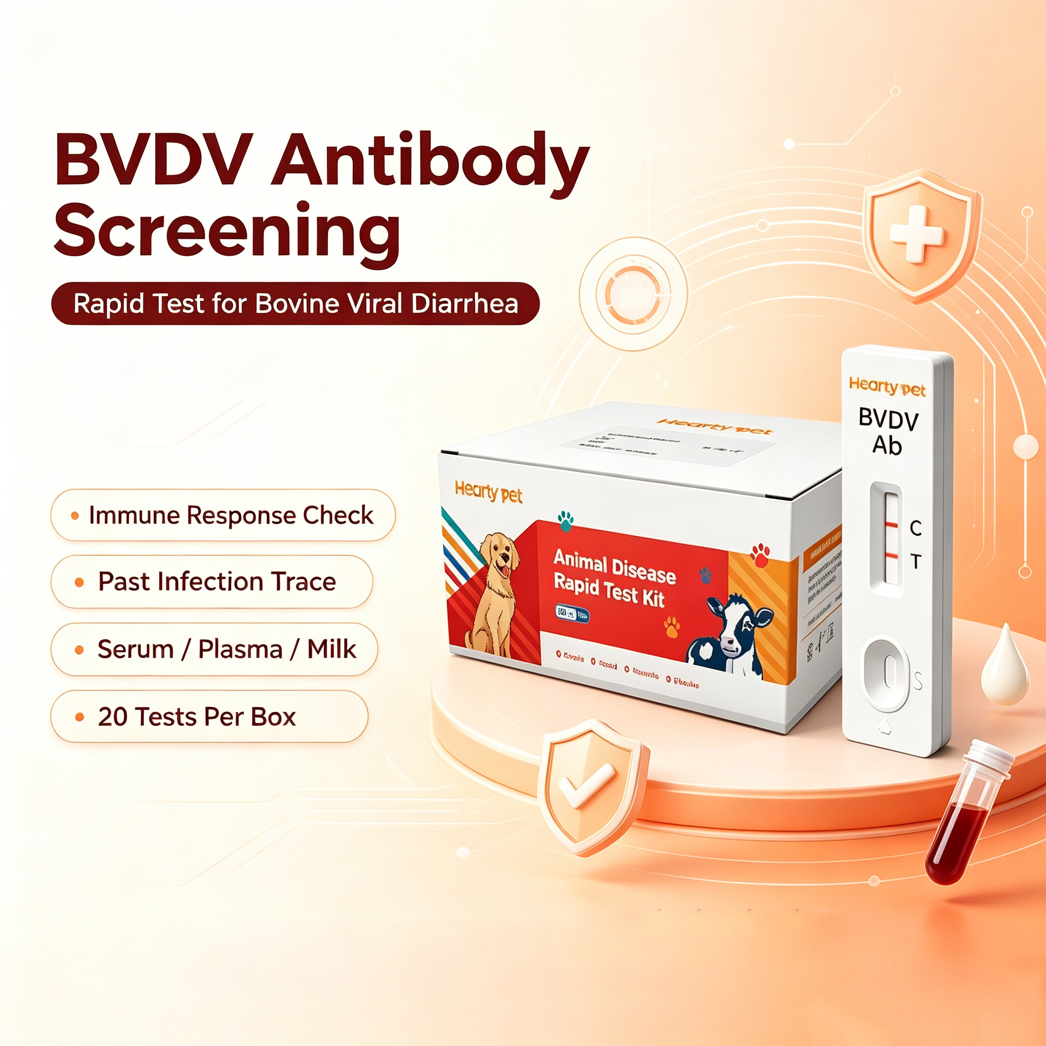 Bovine Viral Diarrhea Virus (BVDV) Antibody Rapid Test Kit — Herd Immunity Monitoring