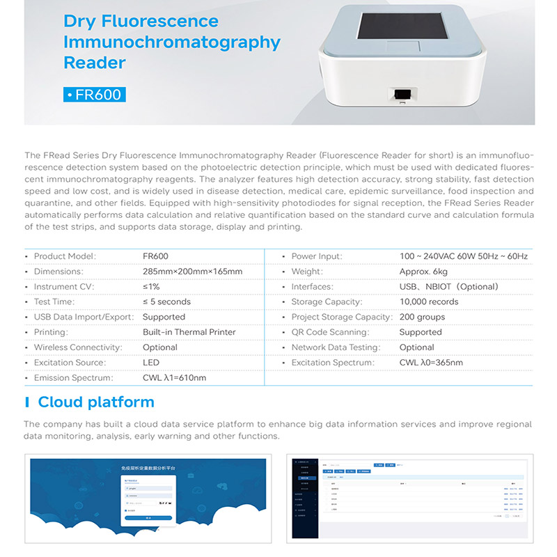 FR600 Benchtop Fluorescent Immunoassay Analyzer
Veterinary Quantitative POCT Reader — Professional Grade