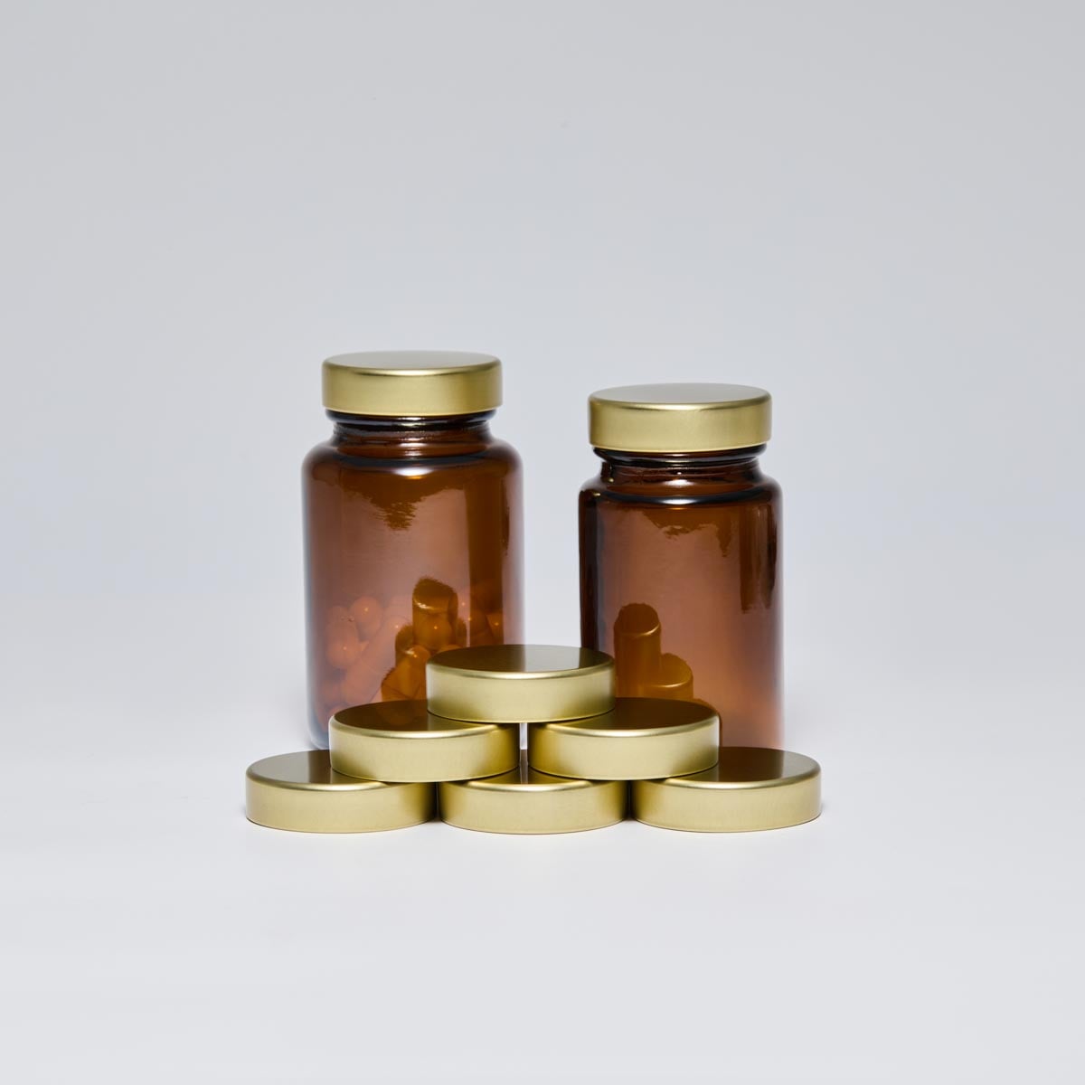 38mm 38/400 Gold Unishell Cap for Glass Pharmaceutical Bottles - Tinplate Unishell Closure