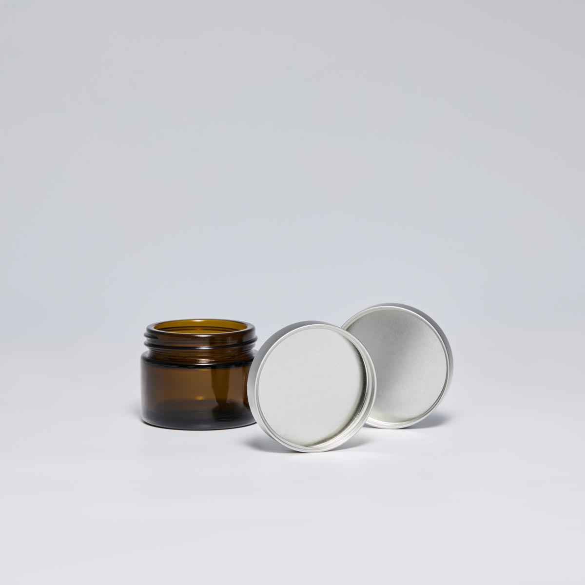 53/400 Silver Unishell Cap for Cosmetic Glass Jars - 53mm Tinplate Metal Closure