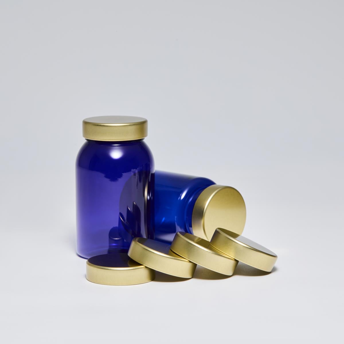 38mm 38/400 Gold Unishell Cap for PET Supplement Jars - Luxury Tinplate Unishell Closure 