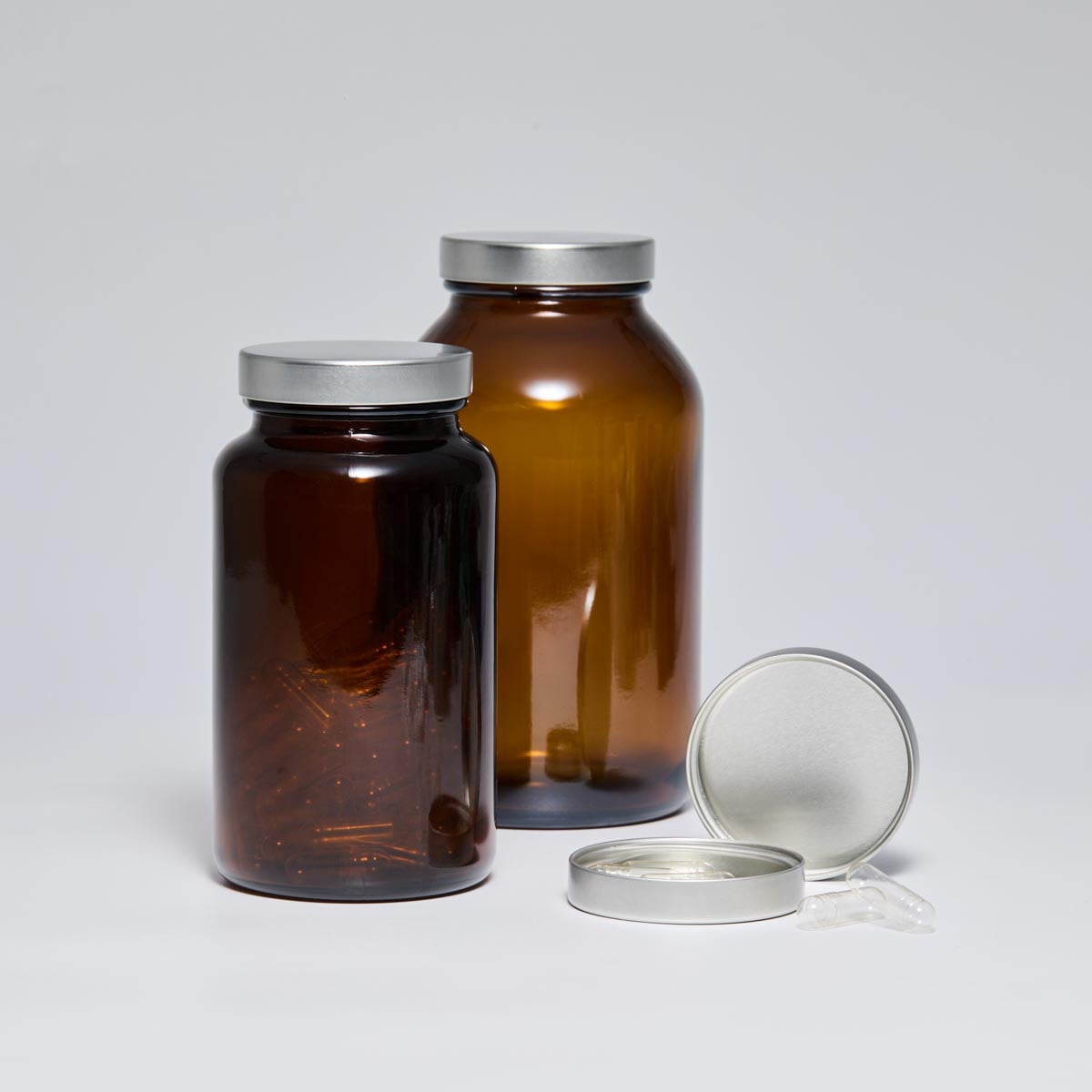 53/400 Silver Unishell Cap for Pharmaceutical Glass Bottles - 53mm Tinplate Metal Closure