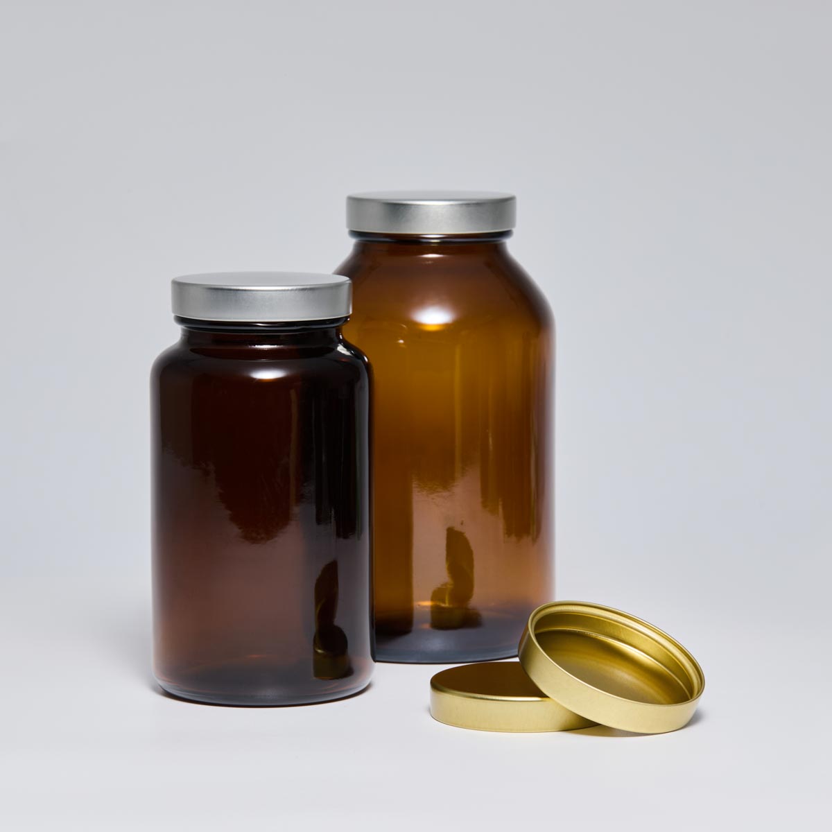 53/400 Gold Unishell Cap for Premium Vitamin Bottles - 53mm Tinplate Metal Closure