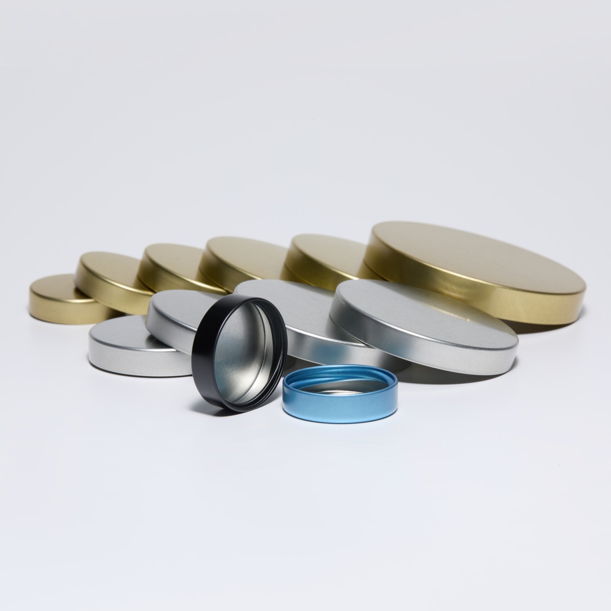 Unishell Cap Full Range (38mm - 89mm) - Premium Tinplate Metal Closures for Jars & Bottles