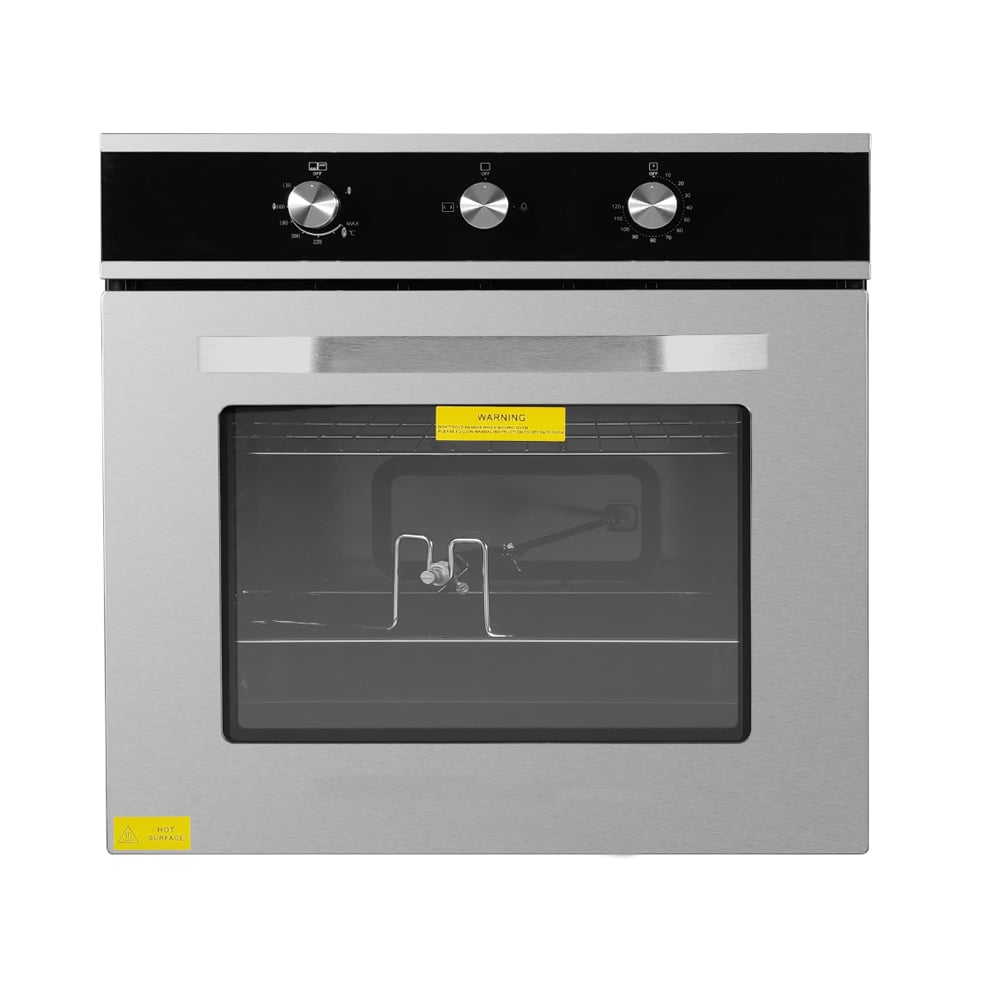 Forno a gás ou elétrico embutido de alta qualidade em aço inoxidável com vidro, modelo 60BE386