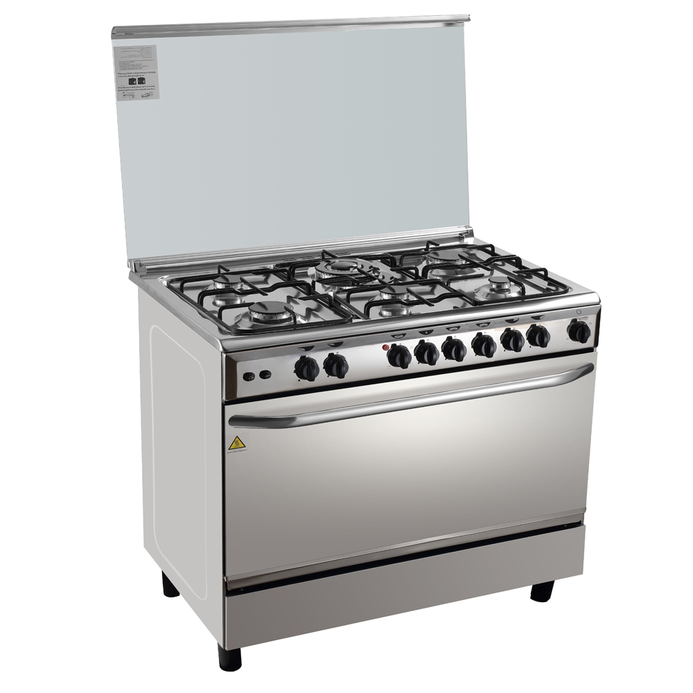 FS-39 Gas Range Master Classic Yellow Range Cooker 6 Burners Free Standing Gas Oven 