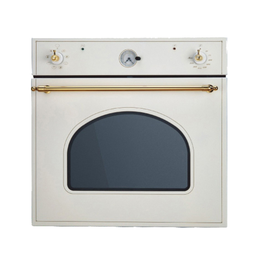 60BE19 Retro Design Built in Oven 60CM White Tempered Glass Gas Oven for Home 