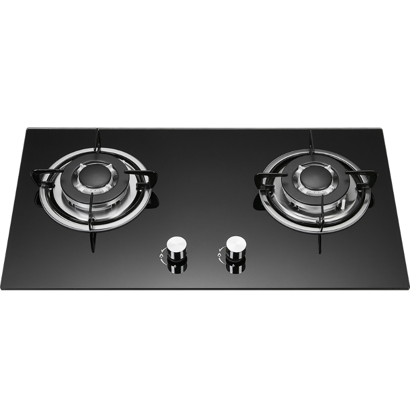 GS2G21 Wholesale Built in 2 Burner Gas Stove 72CM Tempered Glass Gas Hobs Household used