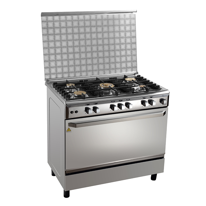 FS-37 Kitchen Appliance 90cm Free Standing Gas Oven Stoves 5 Burners Gas Hobs Oven with Stainless Steel 