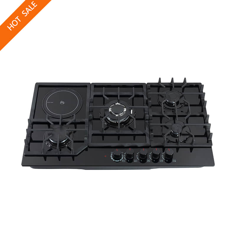 86CM 5 Burner Electric Induction Gas Built-In Hob Stoves With Tempered Glass