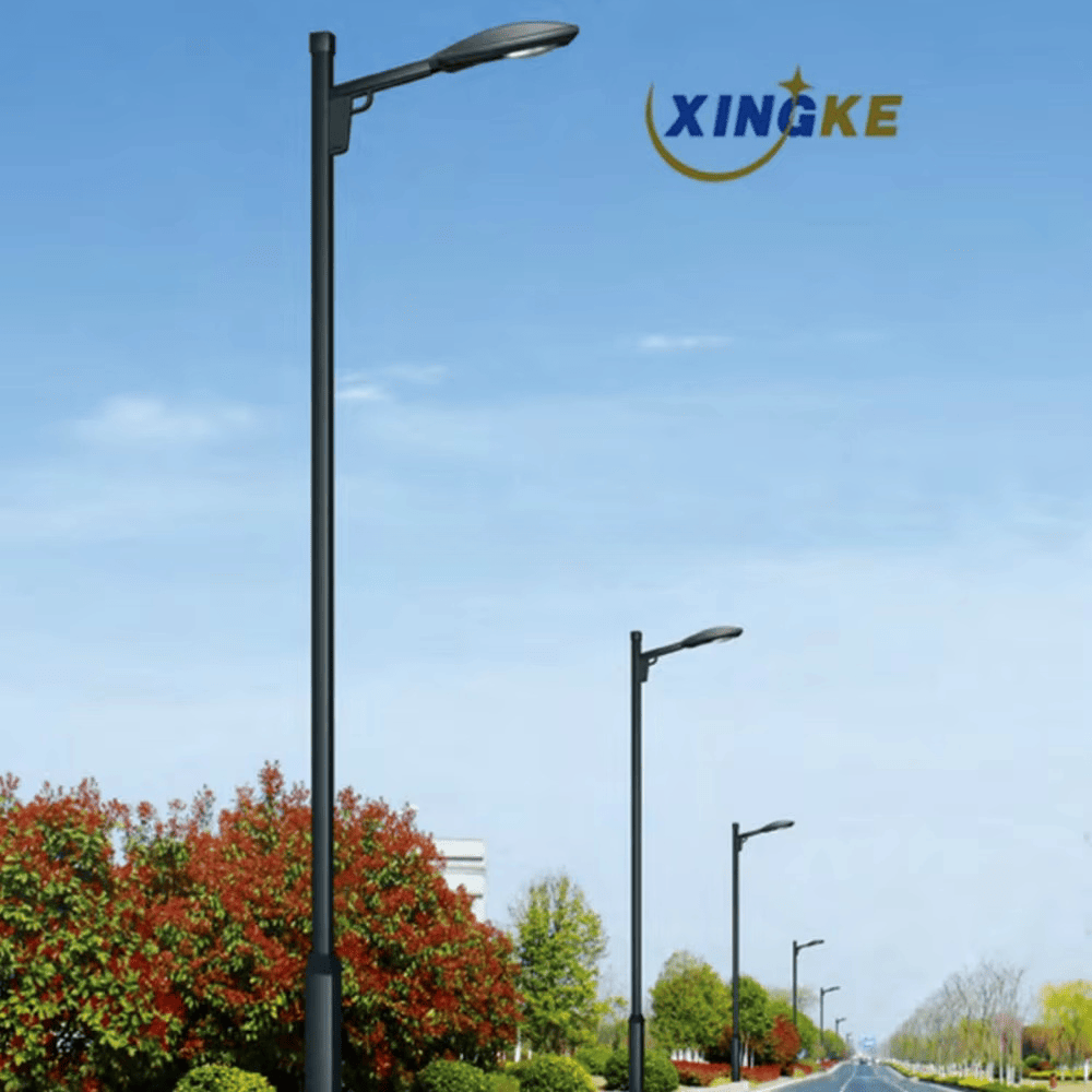street light pole with single arm
