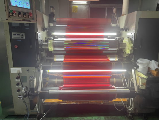 Gold and silver hot stamping foil rolls prepared for precision converting