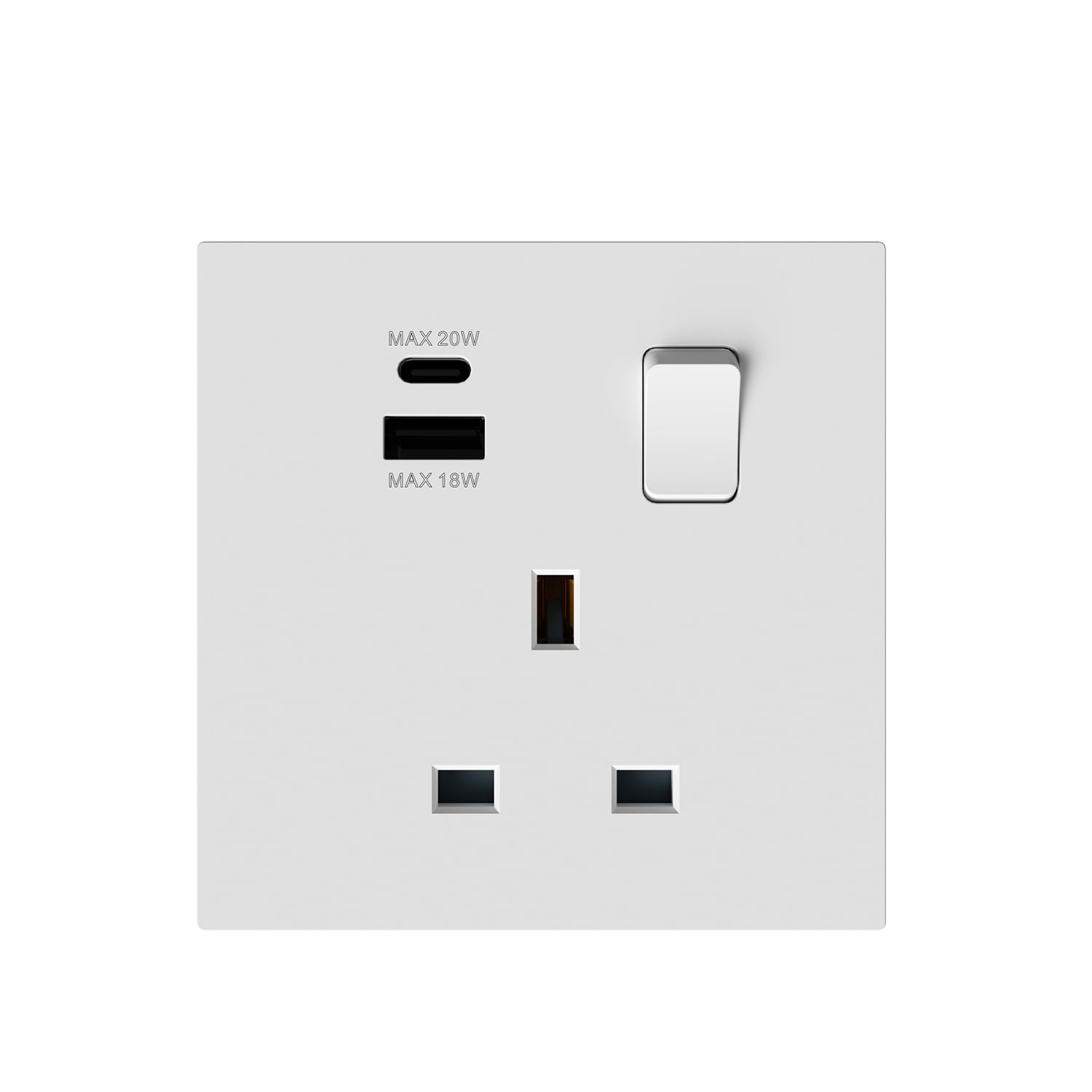 41687 — 13A 1-Gang Switched Socket with USB A+C